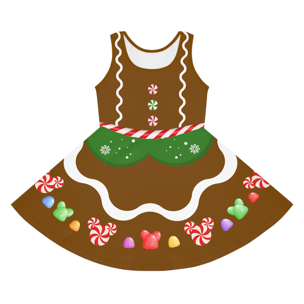 Girls Disney Gingerbread Dress Cristmas candy  Holiday kids outfit
