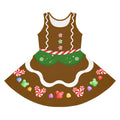Girls Disney Gingerbread Dress Cristmas candy  Holiday kids outfit
