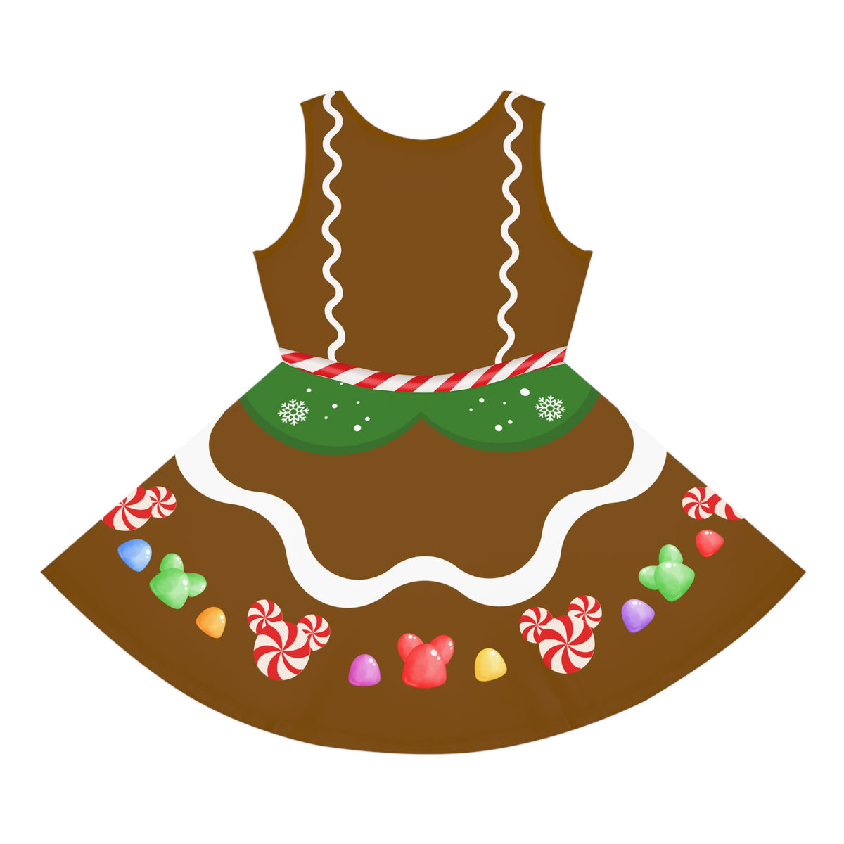 Girls Disney Gingerbread Dress Cristmas candy  Holiday kids outfit