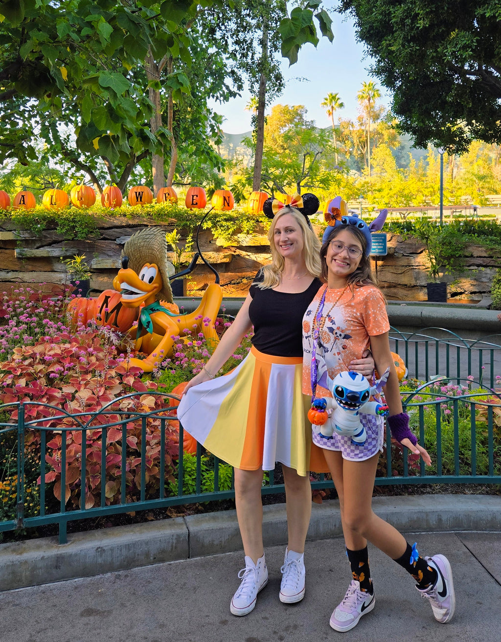 Candy Corn Skirt Womens Halloween Athleticwear Skater Skirt