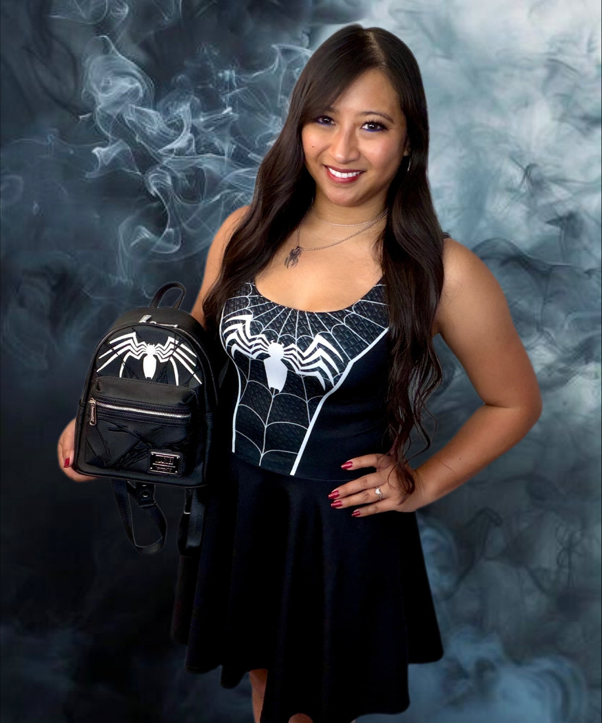 Venom Spiderman dress Womens cosplay run Disney costume Symbiote Marvel inspired athletic wear