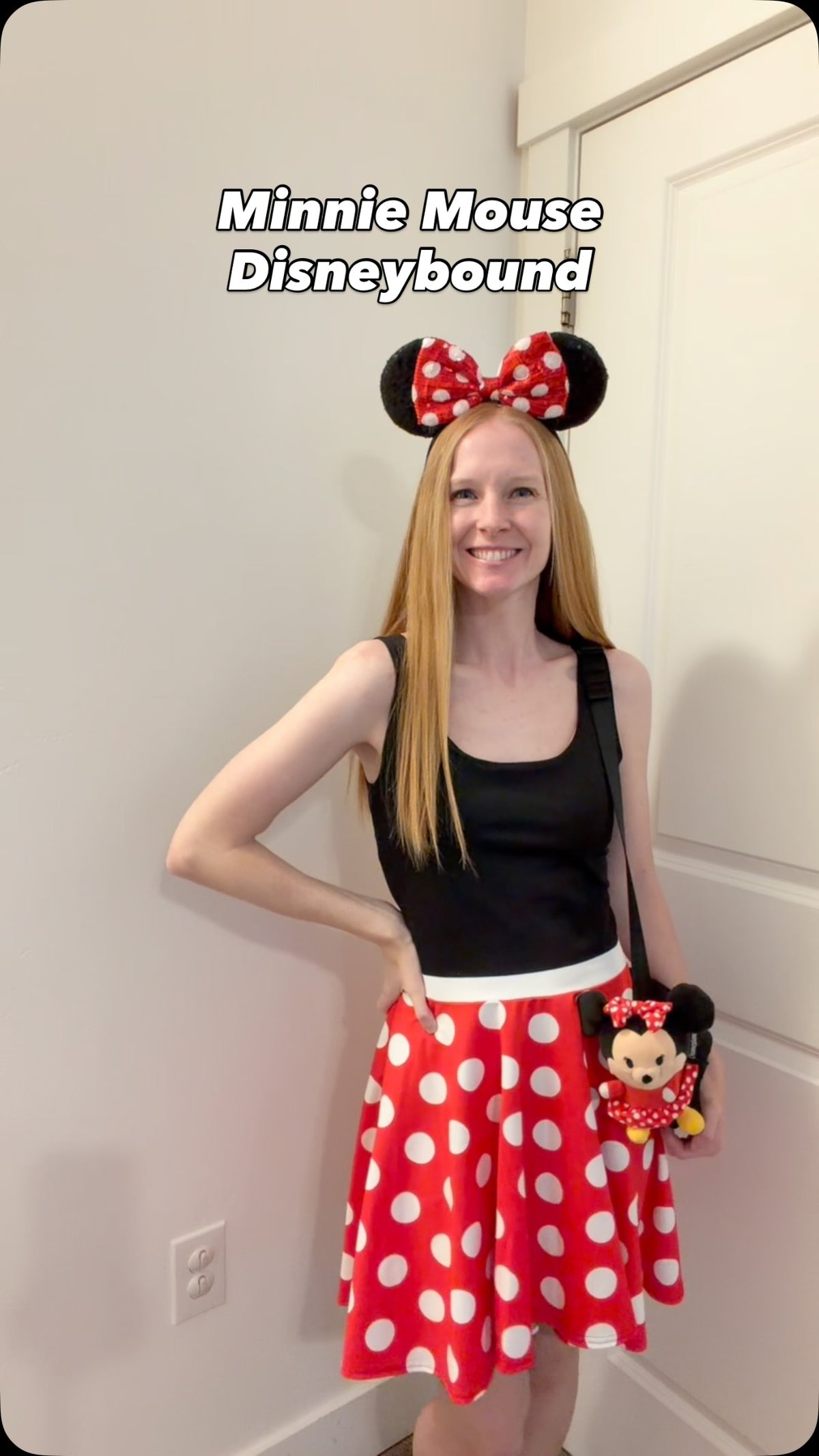 Minnie Mouse Womens Dress Black and Red Polka Dot Athleticwear Costume