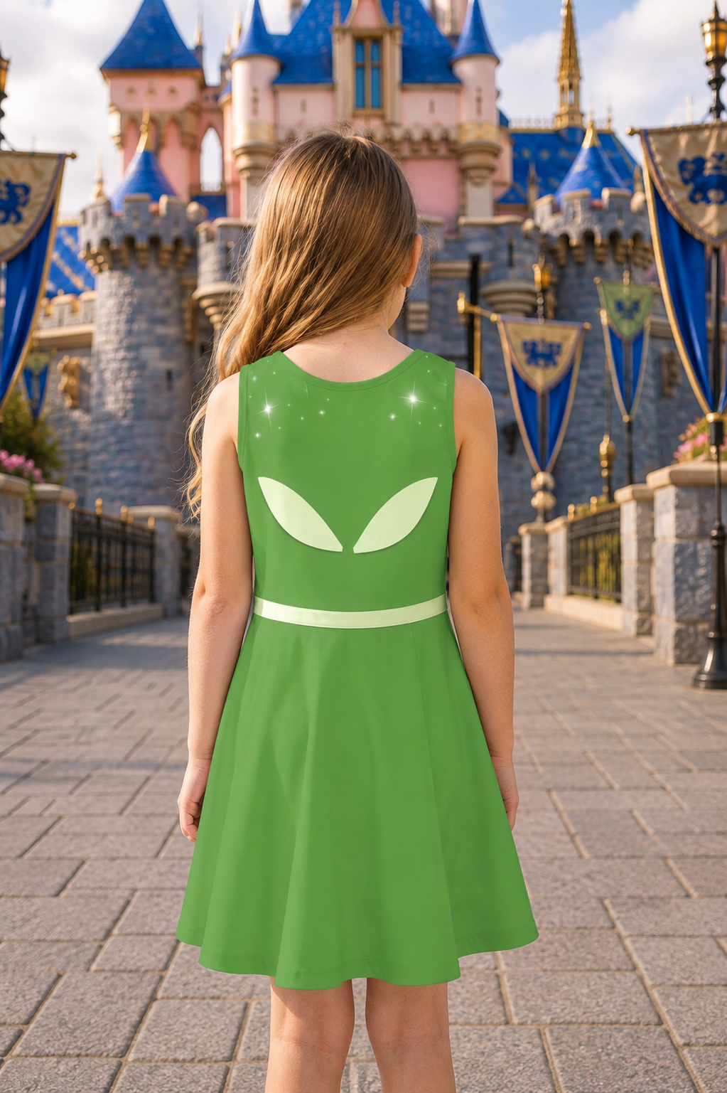 Girls green Fairy Sleeping Beauty dress Fauna  child's costume