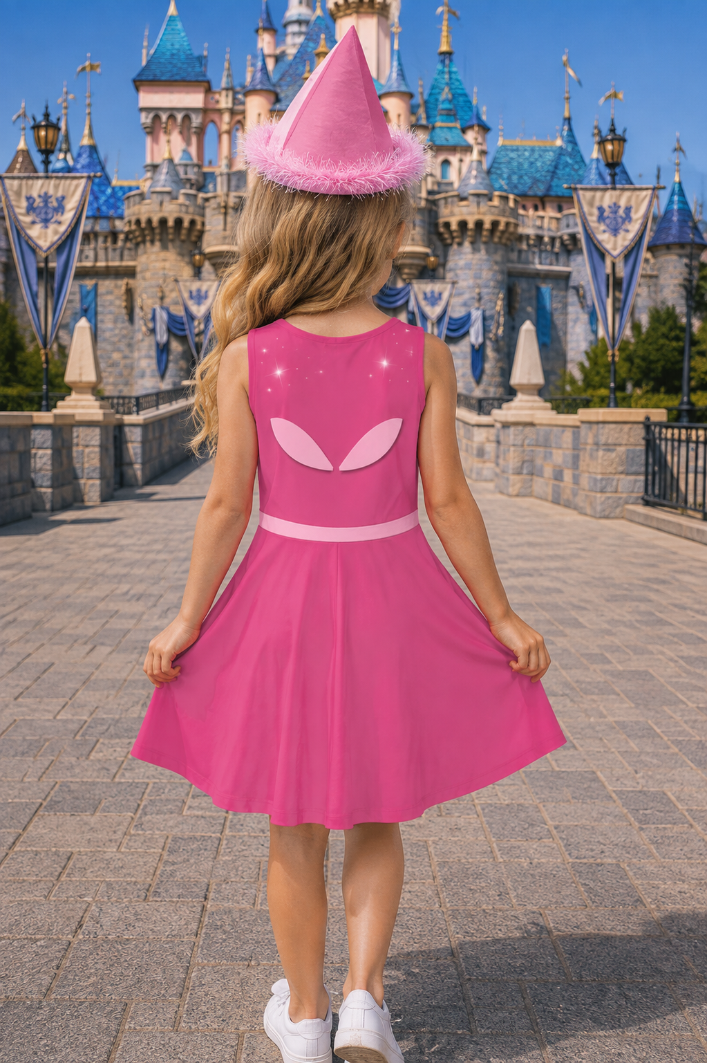 Girls pink Fairy Sleeping Beauty dress Flora costume