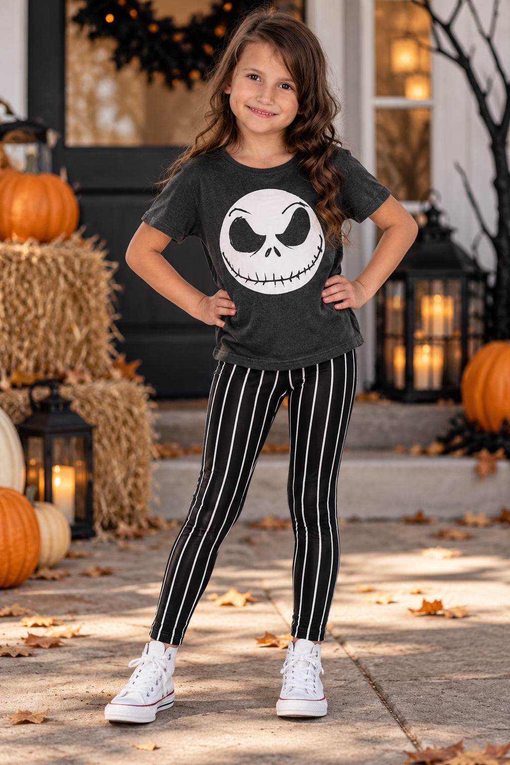 Jack Skellington inspired Kid's Leggings costume child pants