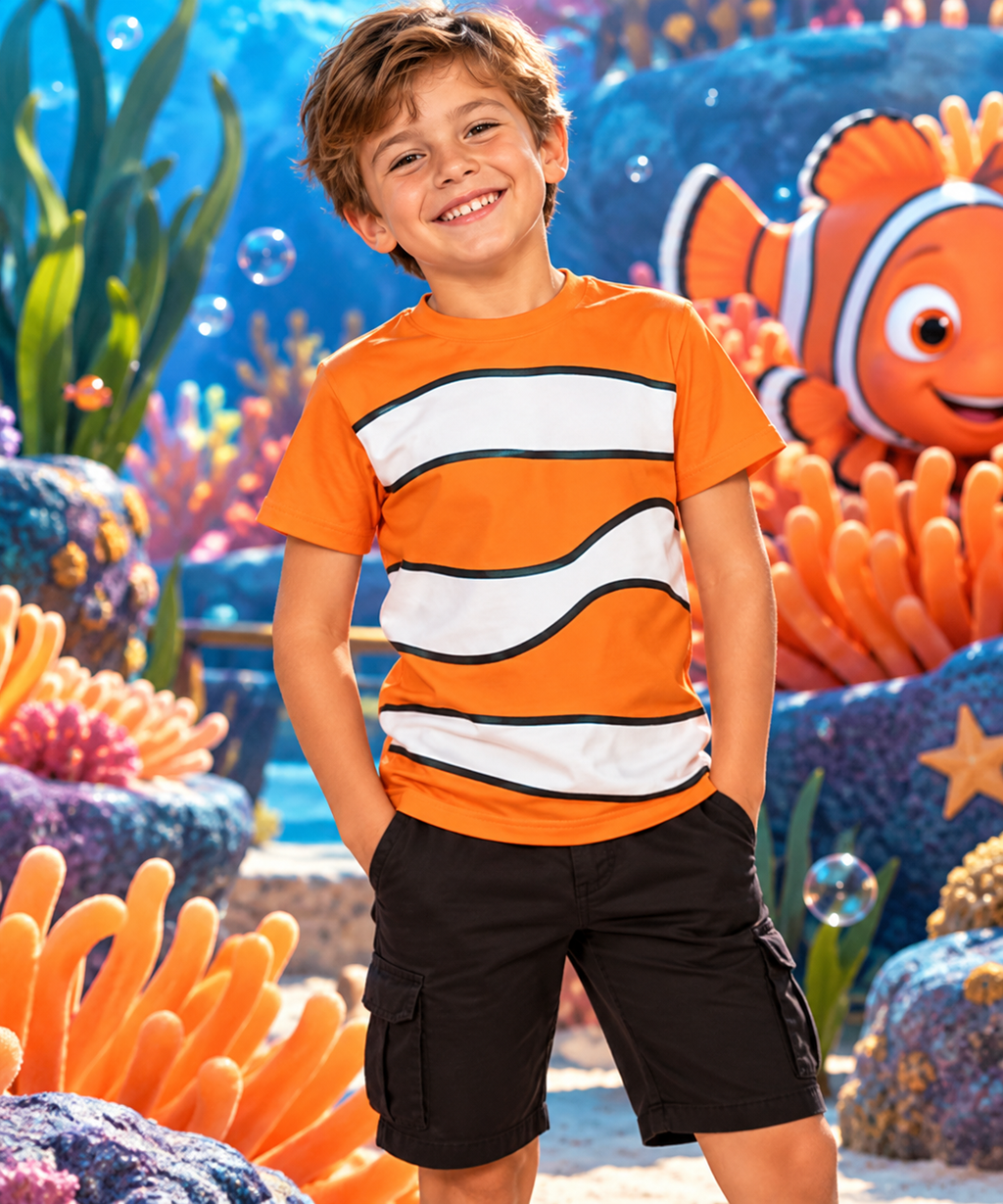 Kids Nemo Clown fish t-shirt Child Costume Shirt