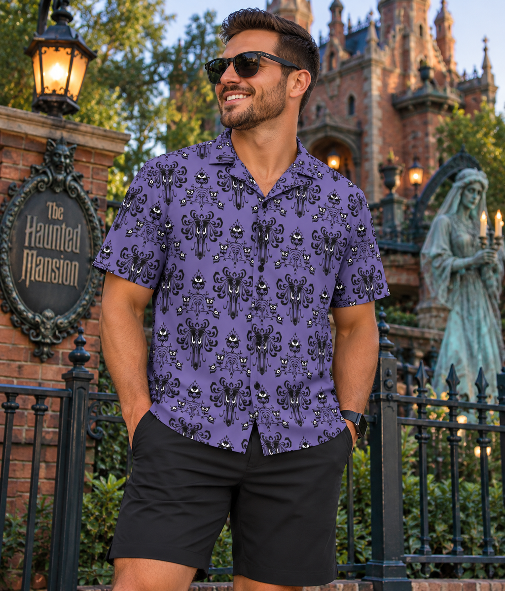 Haunted Mansion inspired Mens button shirt