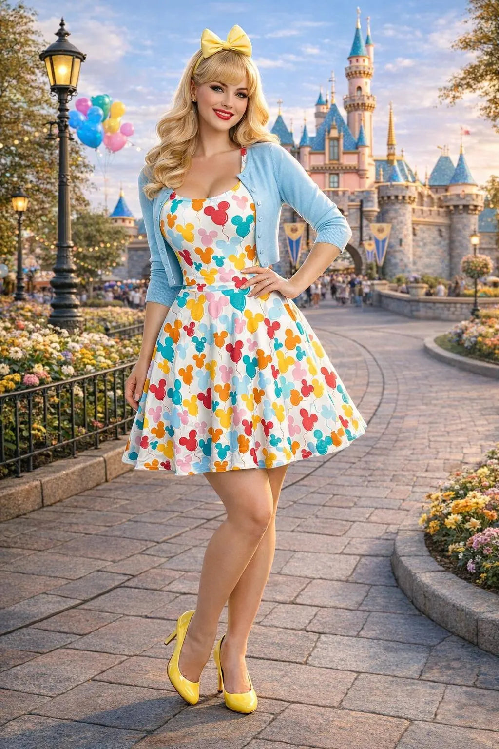 Mickey Balloons dress womens park vintage dress athleticwear