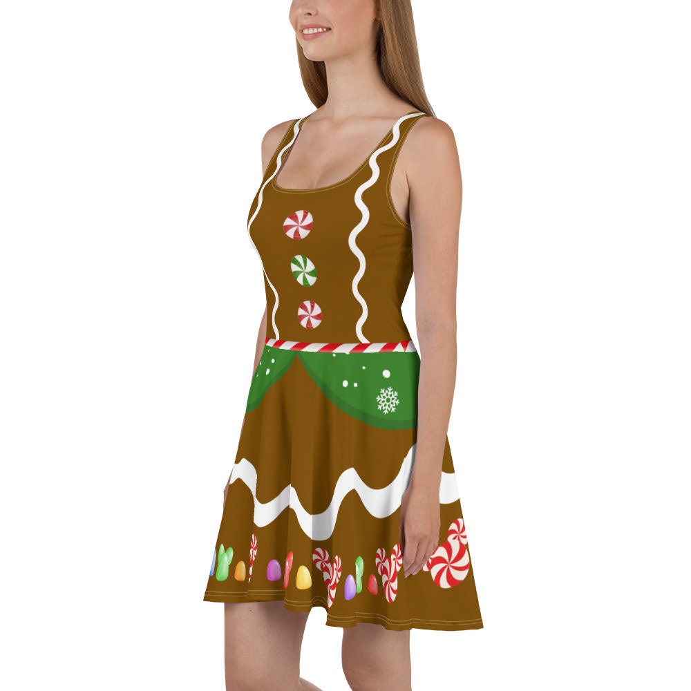 Gingerbread Christmas Dress womans holiday Mickey Minnie Mouse inspired costume