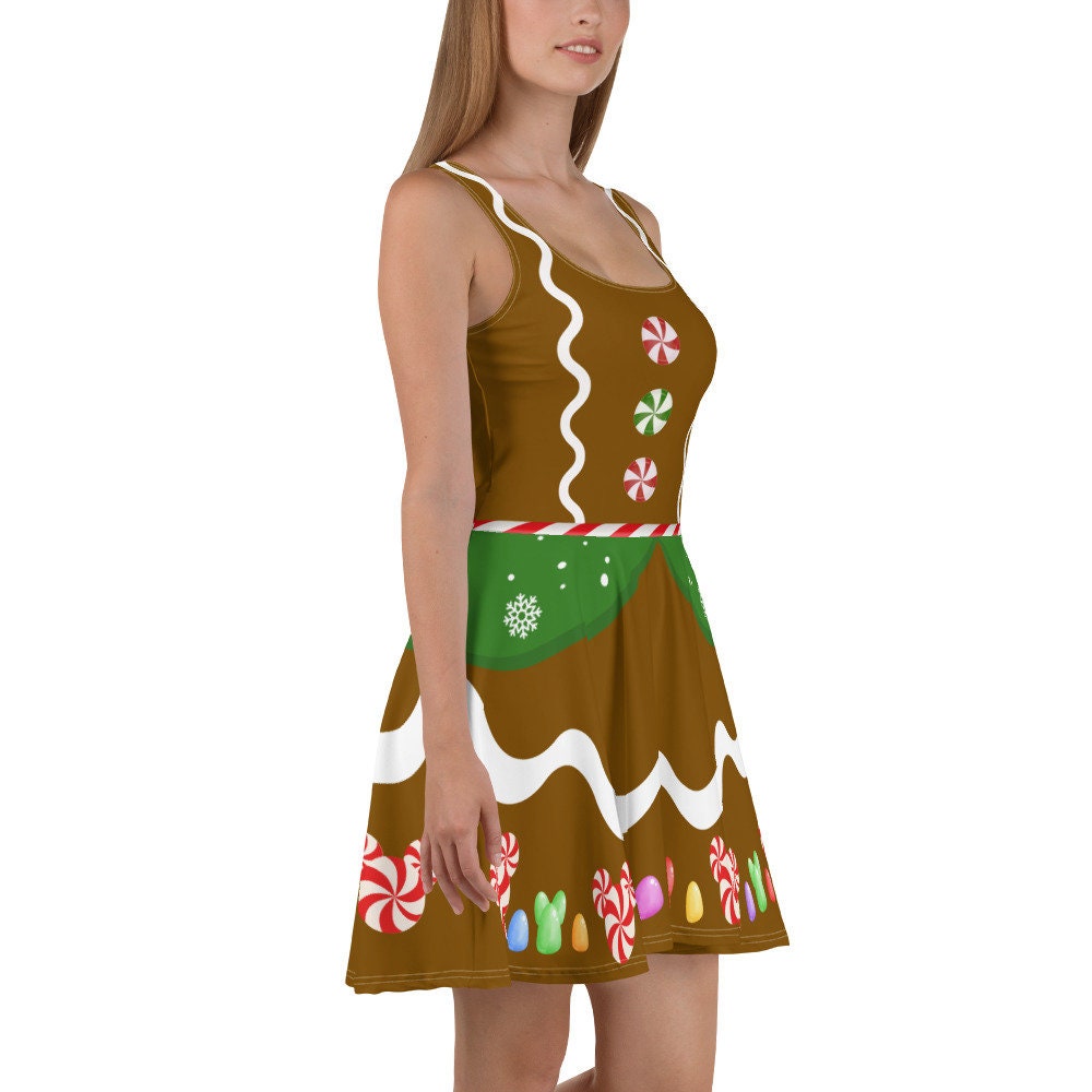 Gingerbread Christmas Dress womans holiday Mickey Minnie Mouse inspired costume