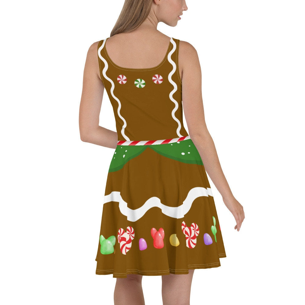 Gingerbread Christmas Dress womans holiday Mickey Minnie Mouse inspired costume