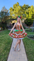 Gingerbread Christmas Dress womans holiday Mickey Minnie Mouse inspired costume