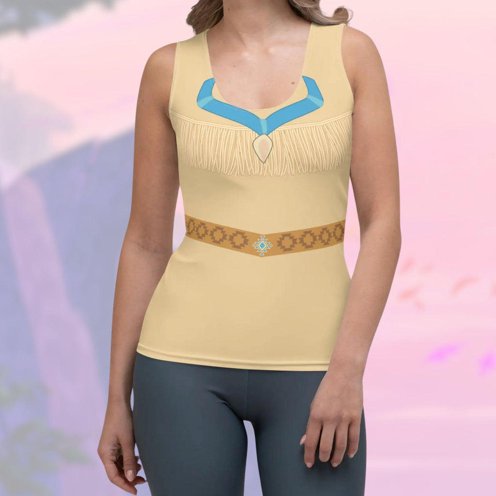 Pocahontas tank top womens Disney princess shirt run Disney costume activewear native american