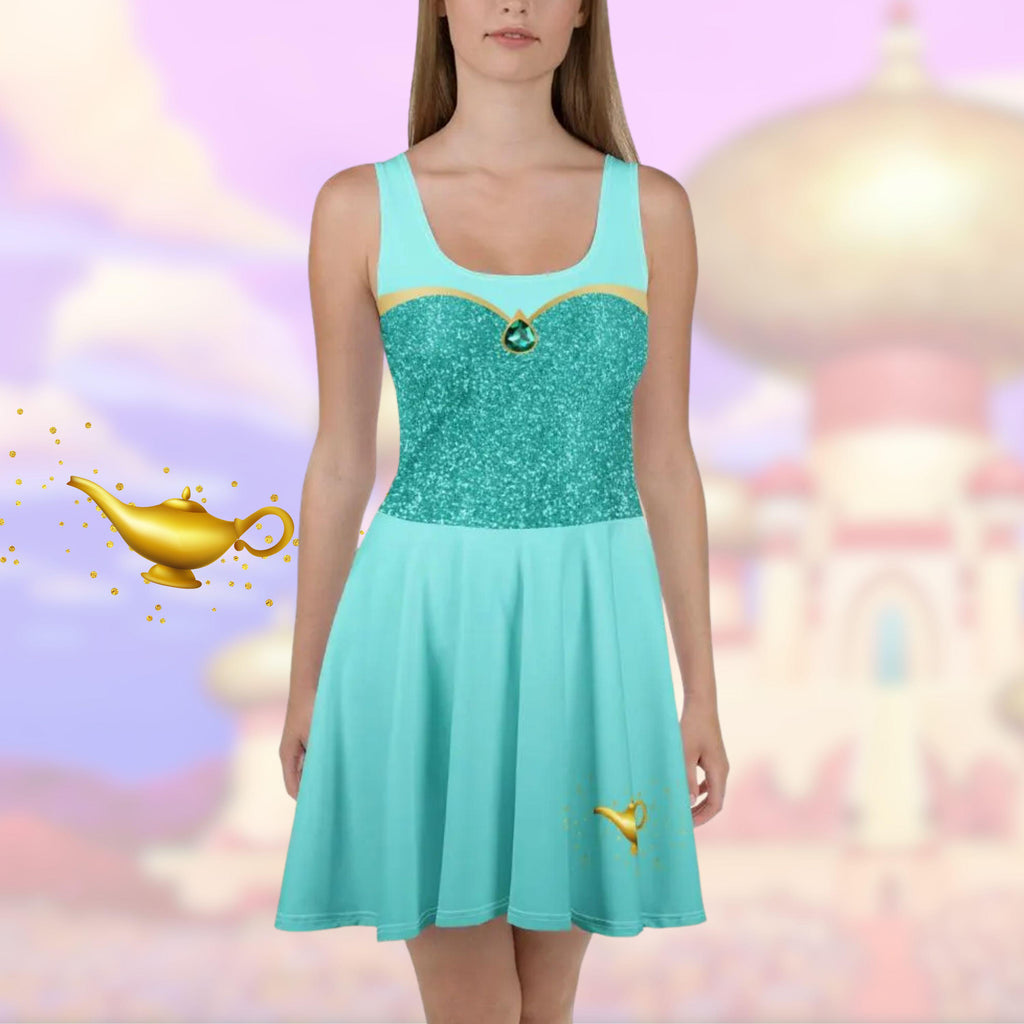 Jasmine Dress Womens Princess Aladdin Athleticwear Costume