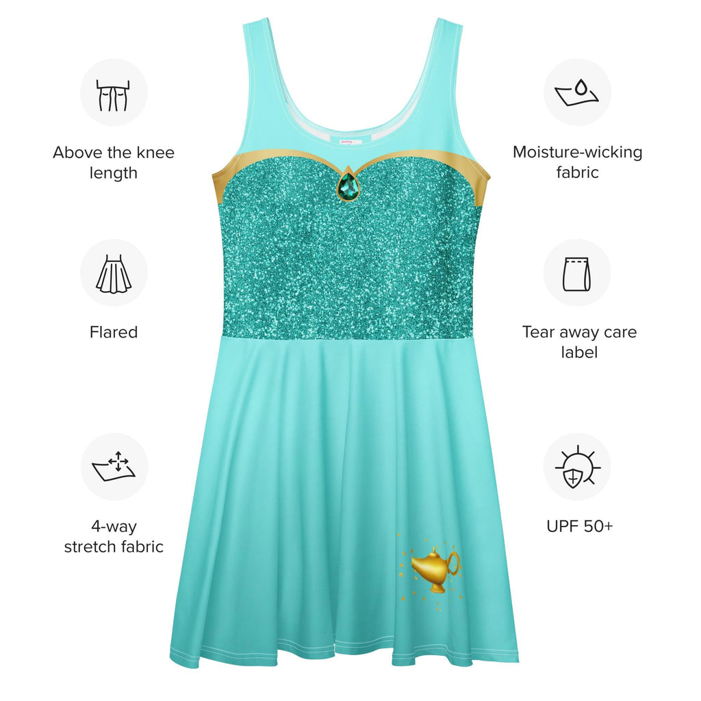 Jasmine Dress Womens Princess Aladdin Athleticwear Costume
