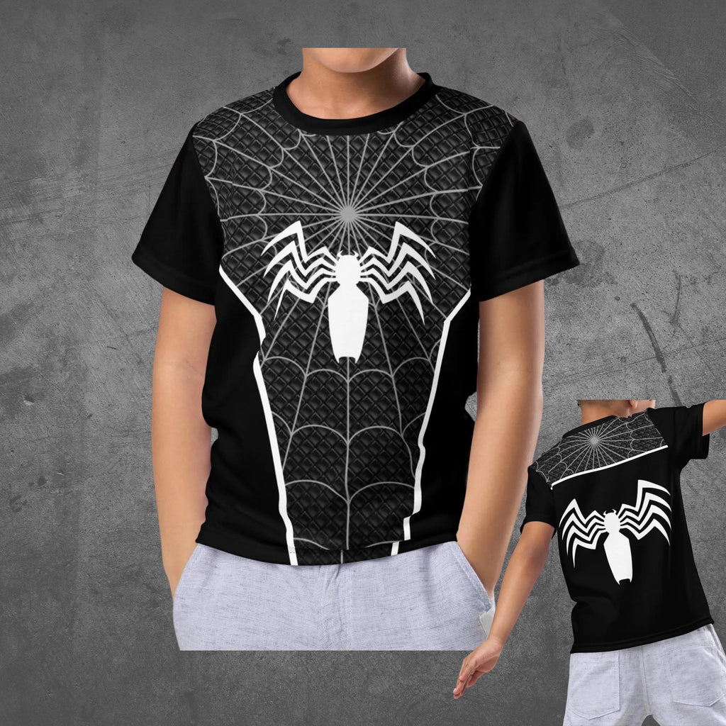 Venom Spider Man kids shirt cosplay Symbiote Disney child costume tshirt