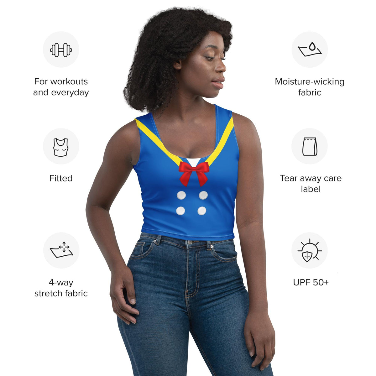 Donald Duck Crop Top womens Disney shirt run Disney costume cosplay