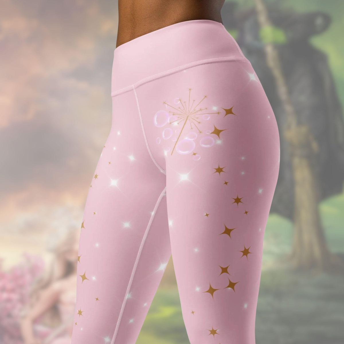 Wicked Glinda Yoga Leggings pink good witch womens workout pants athleticwear cosplay