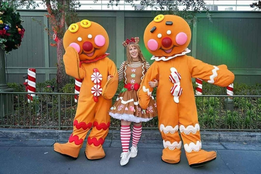 Gingerbread Christmas Dress womans holiday Mickey Minnie Mouse inspired costume