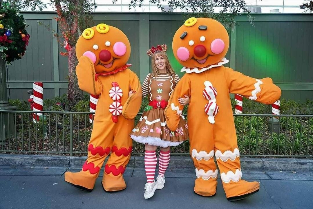 Gingerbread Christmas Dress womans holiday Mickey Minnie Mouse inspired costume