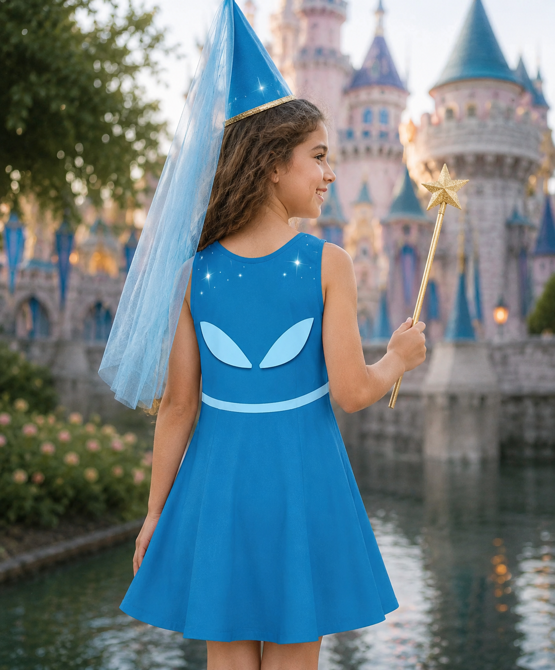 Girls Blue Fairy Sleeping Beauty dress Merryweather costume