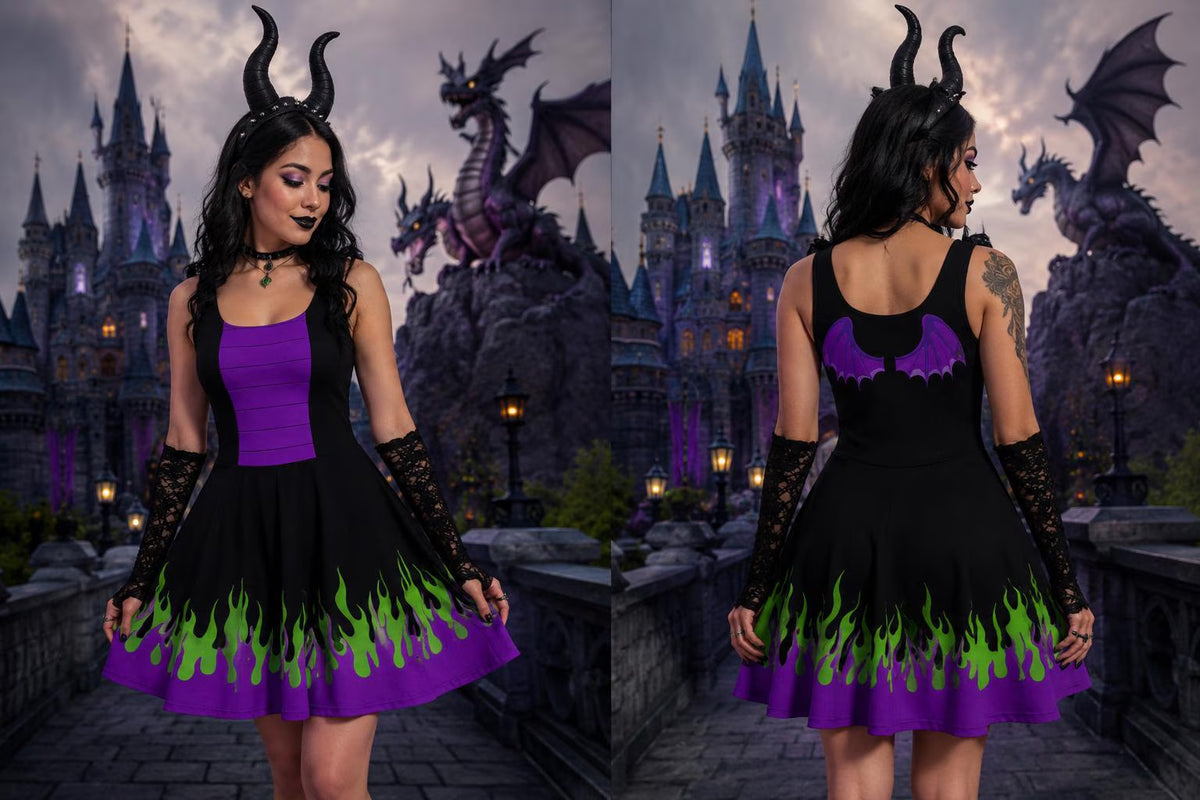 Maleficent Inspired Womens Dress Villains Athleticwear Costume