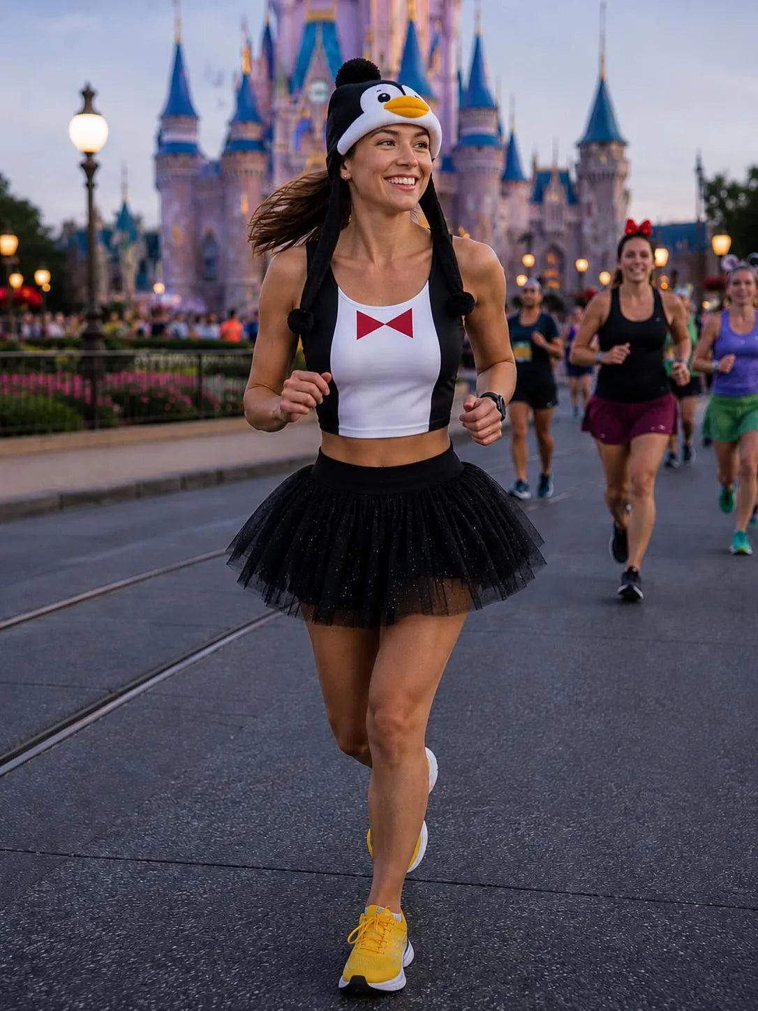Mary Poppins penguin Crop Top shirt run Disney costume athleticwear