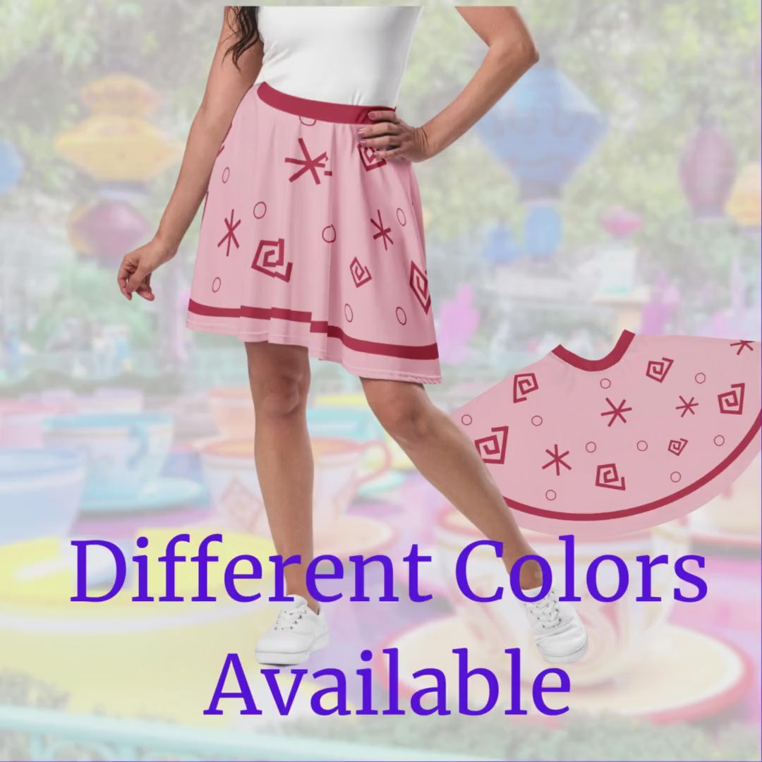 Mad Tea Party Skirt Womens Tea Cup Alice in wonderland running skirt pink and turquoise