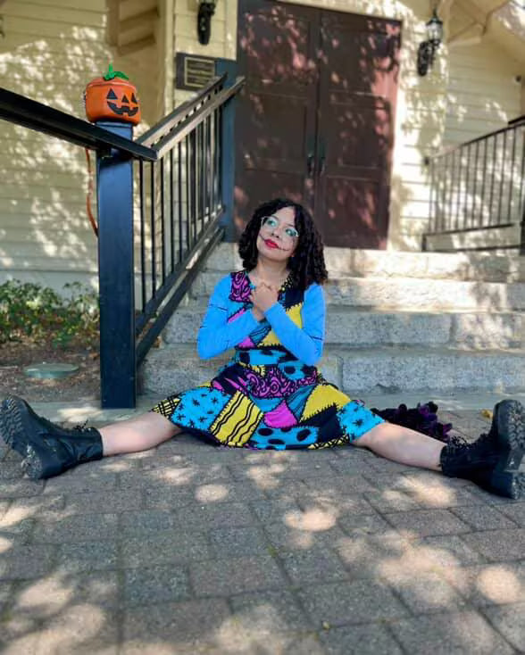 Sally Long Sleeve Womens Dress Nightmare Before Christmas Halloween costume