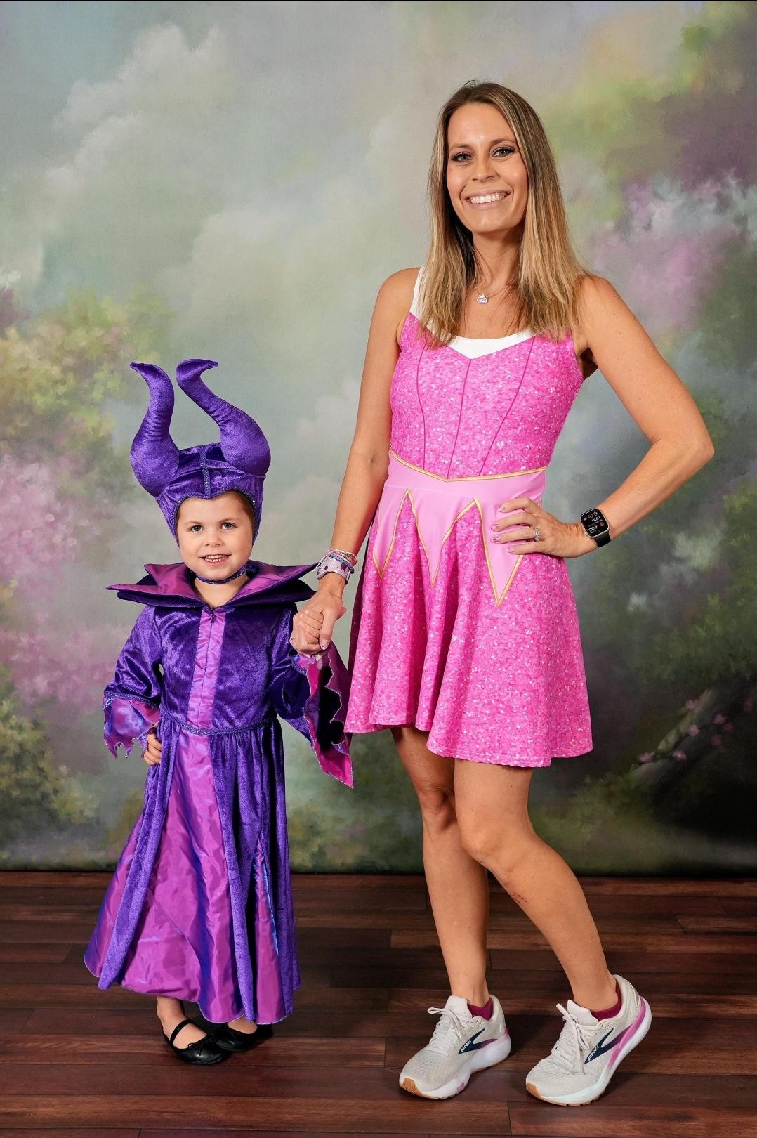 Sleeping Beauty Womens Dress Aurora Pink Princess Costume Athleticwear
