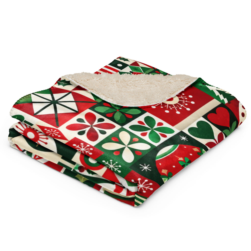 Small World Holiday Sherpa blanket