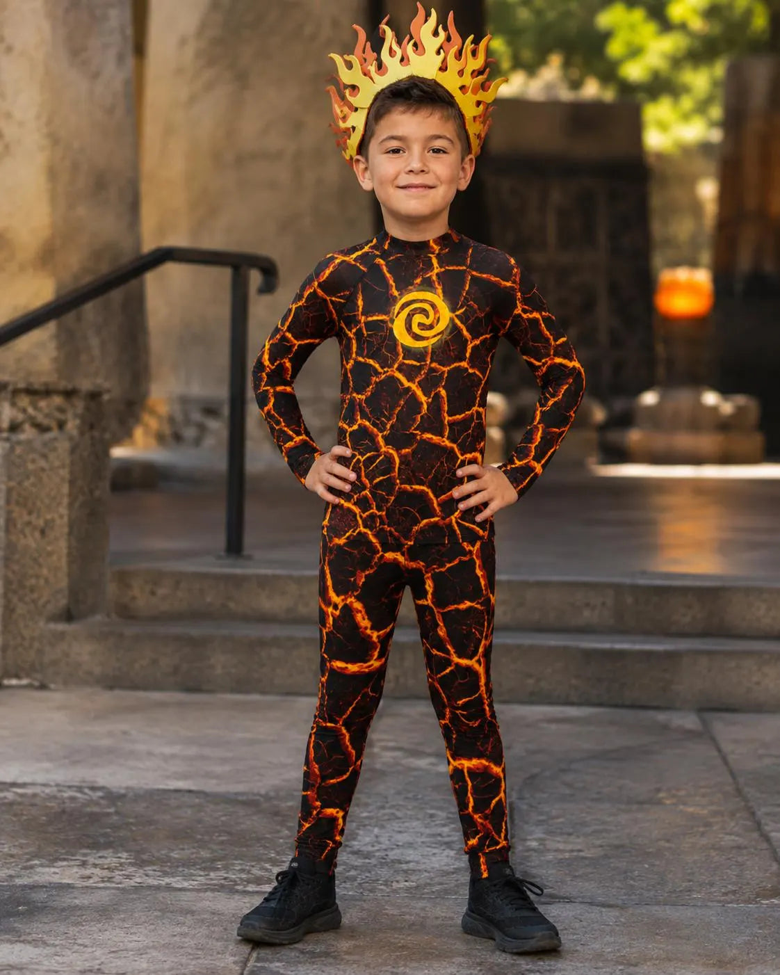 Te Ka Youth long sleeve shirt Moana Lava monster kids Rash Guard costume