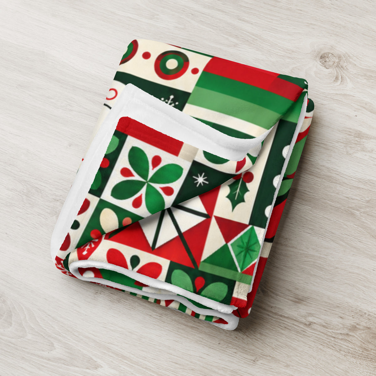 Small World Inspired Holiday Throw Blanket Christmas