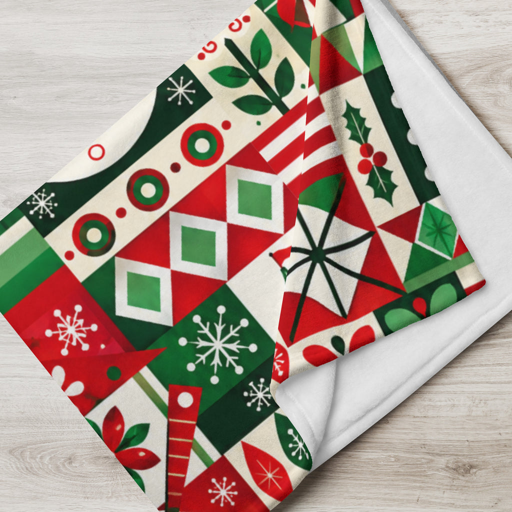 Small World Inspired Holiday Throw Blanket Christmas