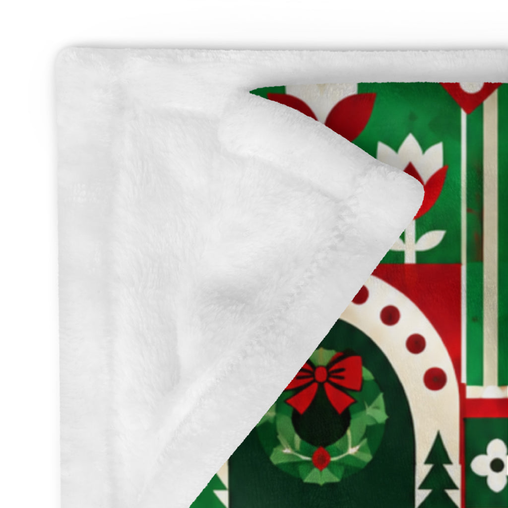 Small World Inspired Holiday Throw Blanket Christmas